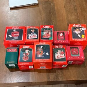 Coca-Cola and Diet Coke Ornament Set in Red and Green